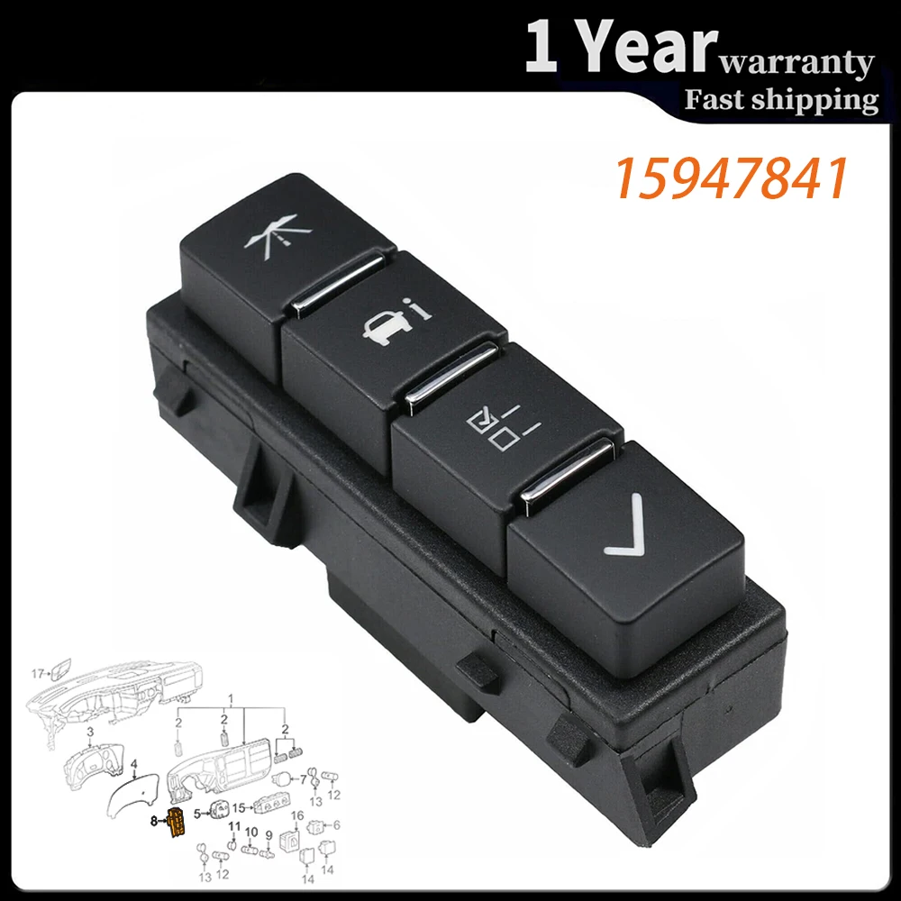 Interruptor central de información del conductor para Chevrolet, Avalanche Express, Silverado, GMC, Savana, Sierra, Yukon, Hummer H2, 2007-2013, 5947841