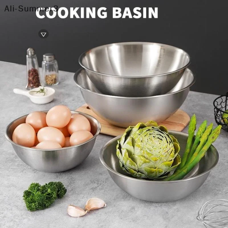 Edelstahl Silber Salatschüssel Reisnudeln Lamian Nudelschüssel Küchengeschirr Lebensmittelbehälter
