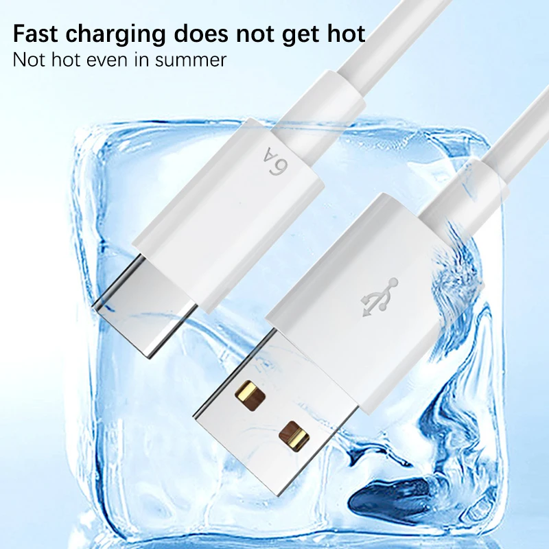 1m/1.5m/2m 6A 66W USB Type-c Super Fast Charge Cable for Smartphone Charger Flash Charging Cable