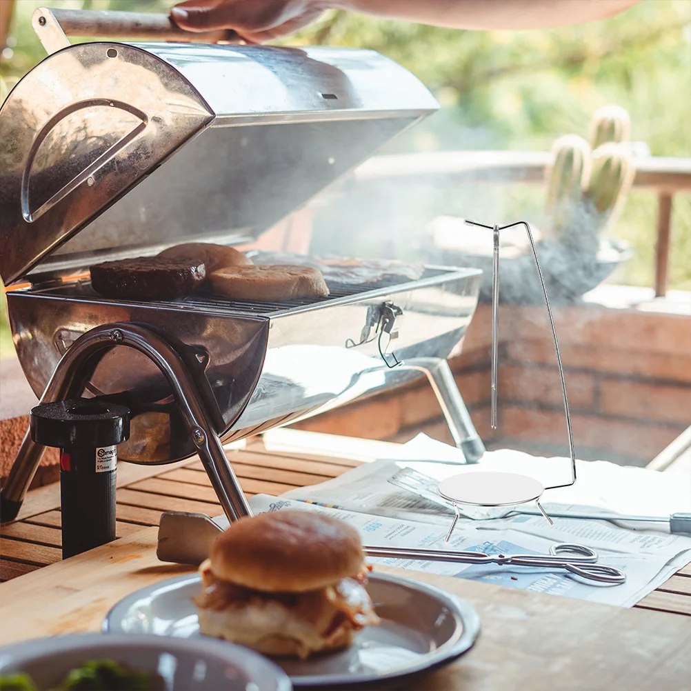 

2 Sets Kebab Hanging Racks Stainless Steel Bbq Skewers Stand Compact Portable Barbecue Skewer Holder for Outdoor Grilling