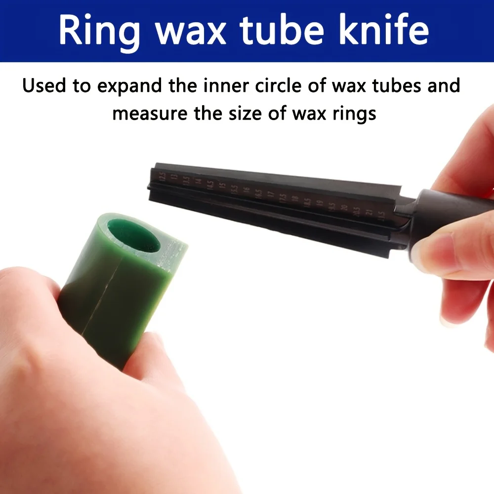 DIY Jewelry Wax‑Carving Supplies, Wax Tube Cutter and Ring Mandrel for Sculpting, Molding and Adjusting Wax Ring Inner Size