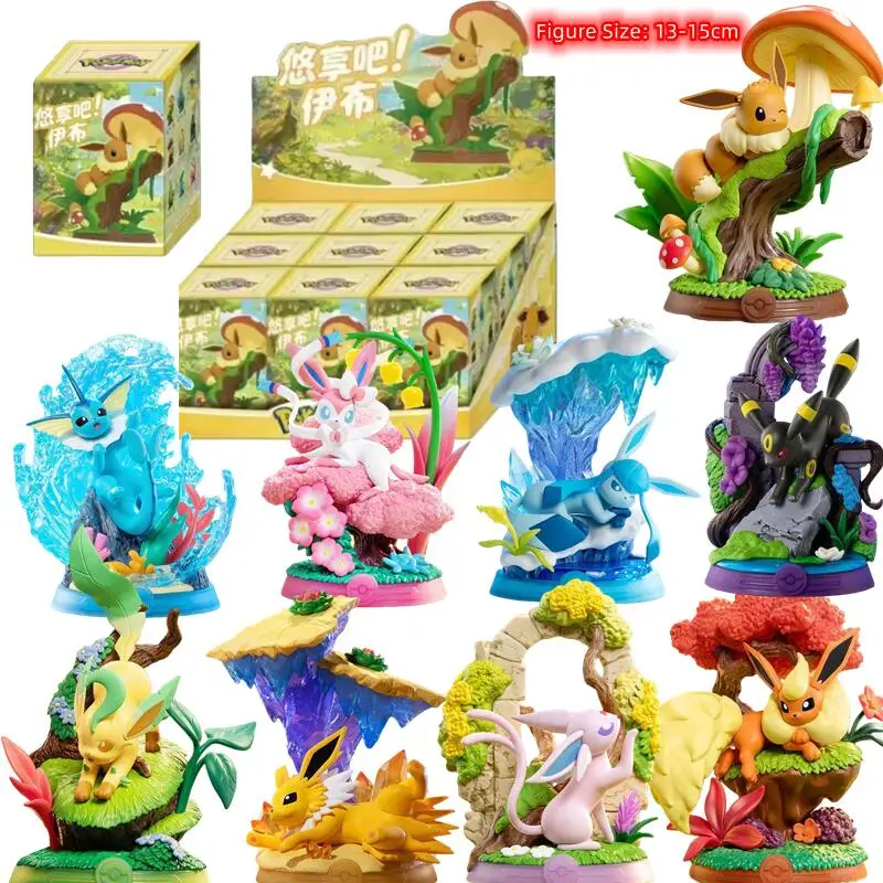 Figura de Ação Anime Pokémon: Eevee, Sylveon, Glaceon, Leafeon, Vaporeon, Jolteon, Umbreon - Modelos de Brinquedo para Decoração de Mesa - Presente