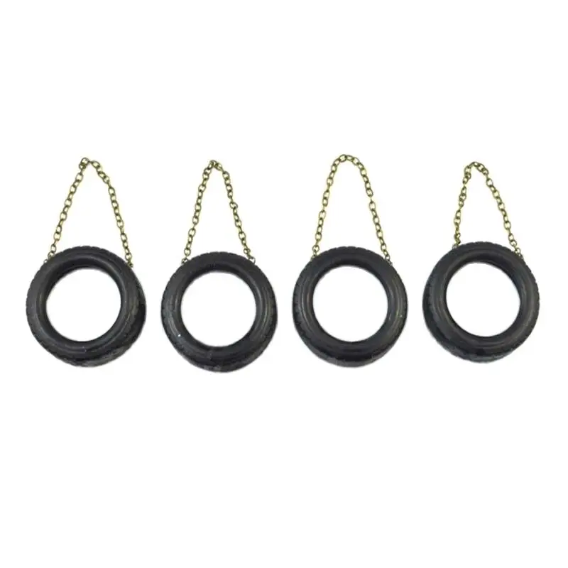 4PCS Simulation Rubber Tires Anti-collision Wheels 30*11mm Decorated Chains Tyres for RC Fishing Boat Tug Ship DIY Accessories