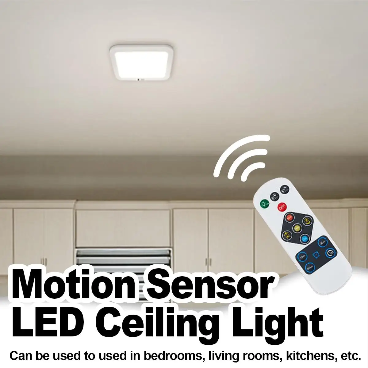 

Motion Sensor Led Ceiling Light Lamp Timer Wireless Mount Remote Control Modern Balcony Lights With Indoor Dimmable Square Shape