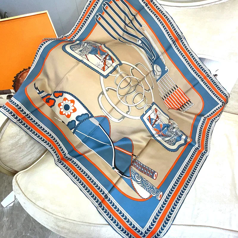 

Высококачественный шарф, женский шелковый шарф, роскошные дизайнерские квадратные шали, аксессуары для головы, волос, шеи, украшение, Рождественский подарок