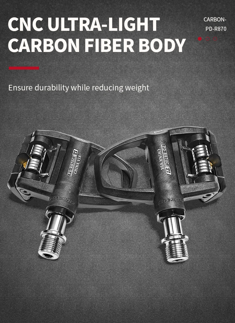 BUCKLOS Fahrradpedale Rennrad-Klickpedale aus Carbon-Nylon, Ultraleichte Selbstverriegelnde Plattformpedale für Gravel-Radsport – Detail 8