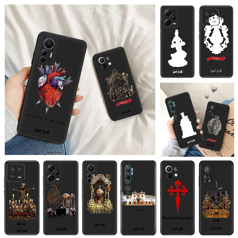 Ultra Thin Black Phone Case for Redmi Note13 4G 12s 12c 13c Note12 Xiaomi 13 12 Lite 12x 12t Pro Virgin Mary Jesus Church Cover