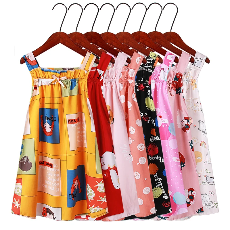 2024 New girls dresses 2 6 8 10 years children Slip dresses fashion cute Multicolor kids sleeveless dresses for girls