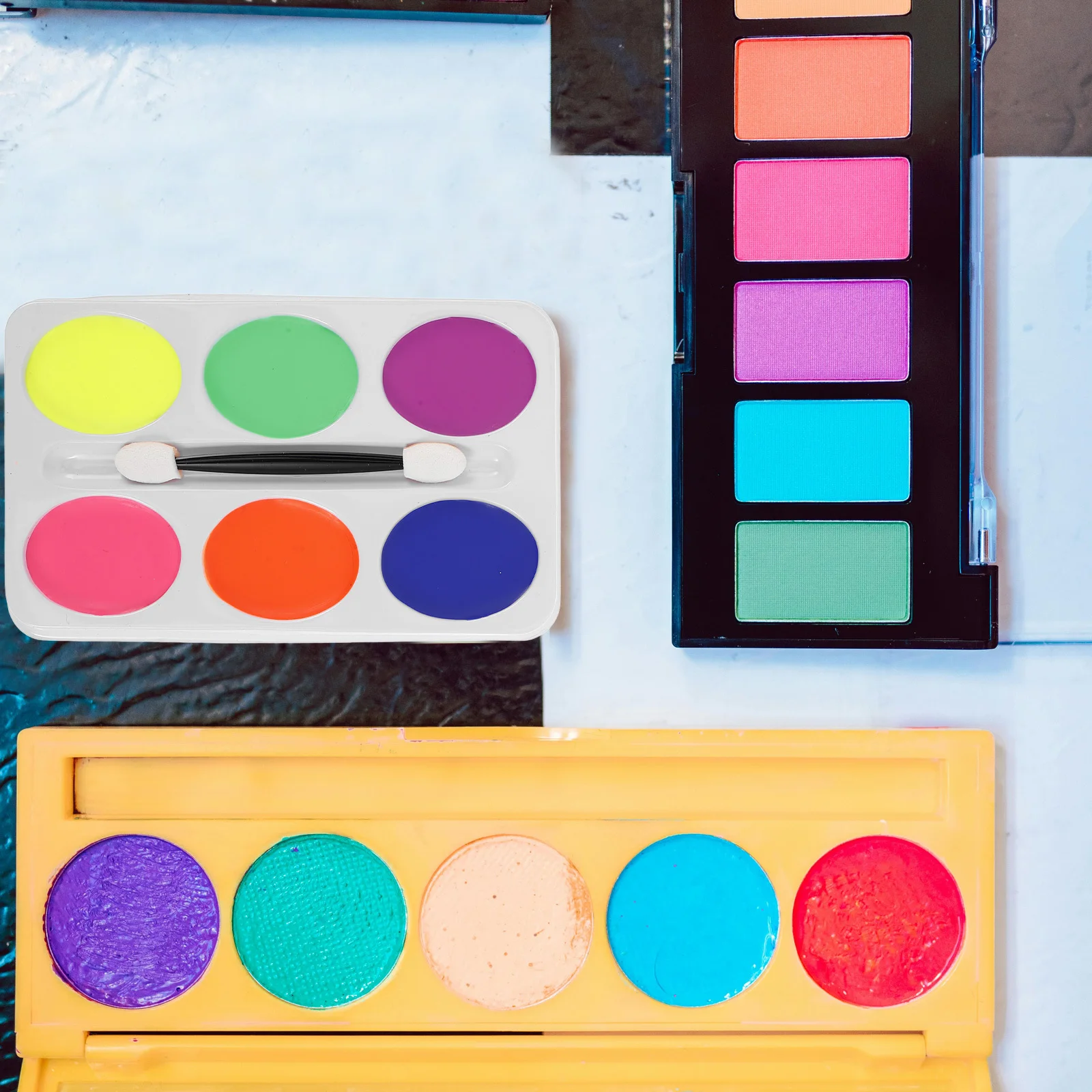 

2Pcs 6 Colors Oil- Paint Palette Quick Cleaning Versatile Use for Kids Parties and Performances Face Painting Oil