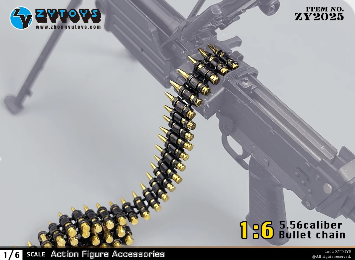 1/6 Scale 50Pcs Bullet Chain Model  5.56 Caliber ZY2025 Fit 12-inch Soldier Action Figure Body Dolls