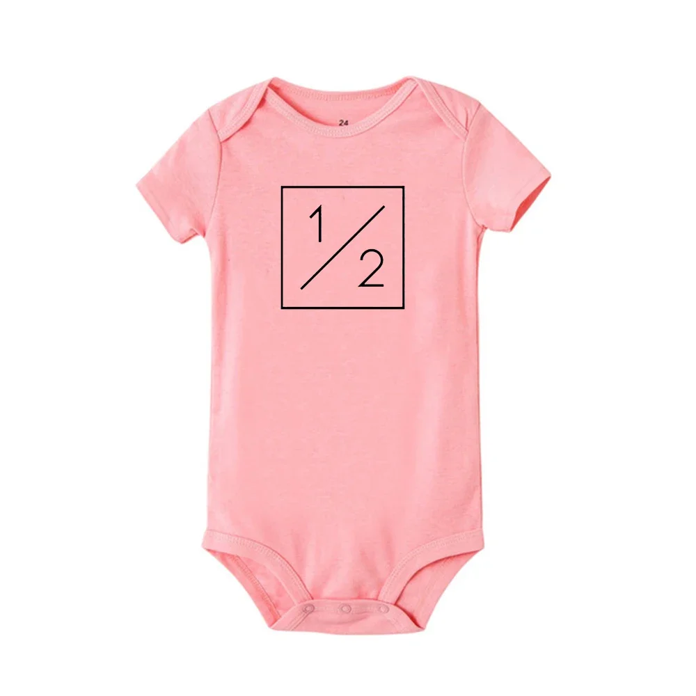 One Half Birthday Baby Boys Girls Unisex Bodysuit Infant Rompers 1/2 One-piece Short Sleeve Causal Clothes Outfits Party Gift