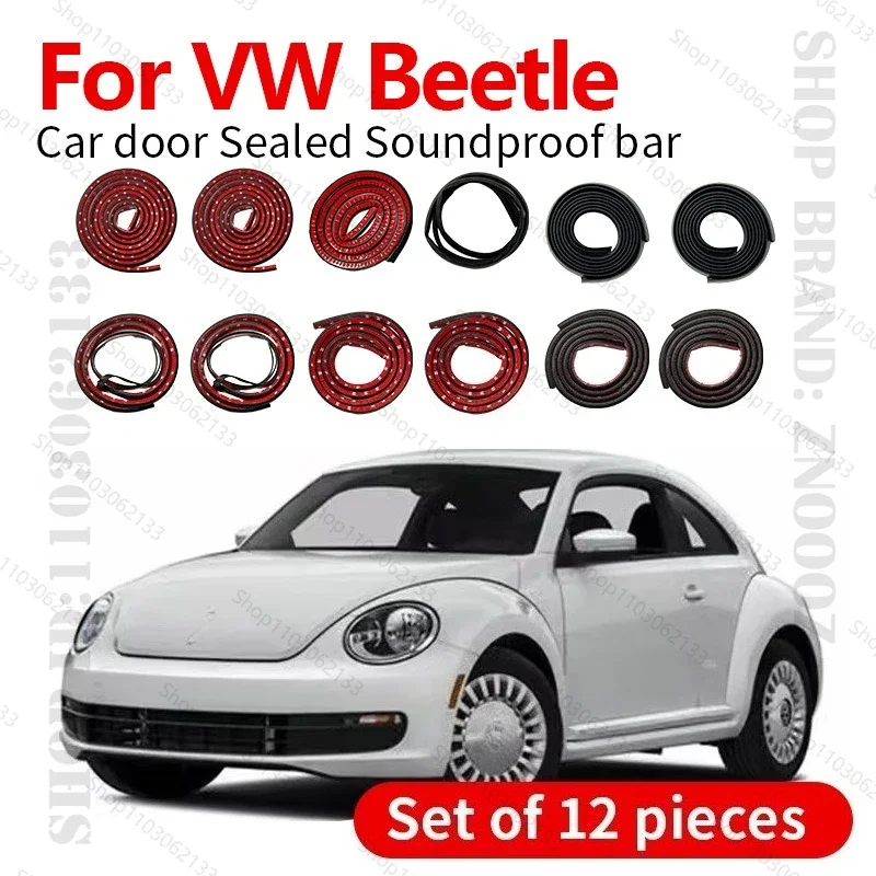 Car Door Seal Strip Rubber Double Layer Sealing Protector Soundproof Strip Dustproof Seal Strip 12PCS Set For Volkswagen Beetle