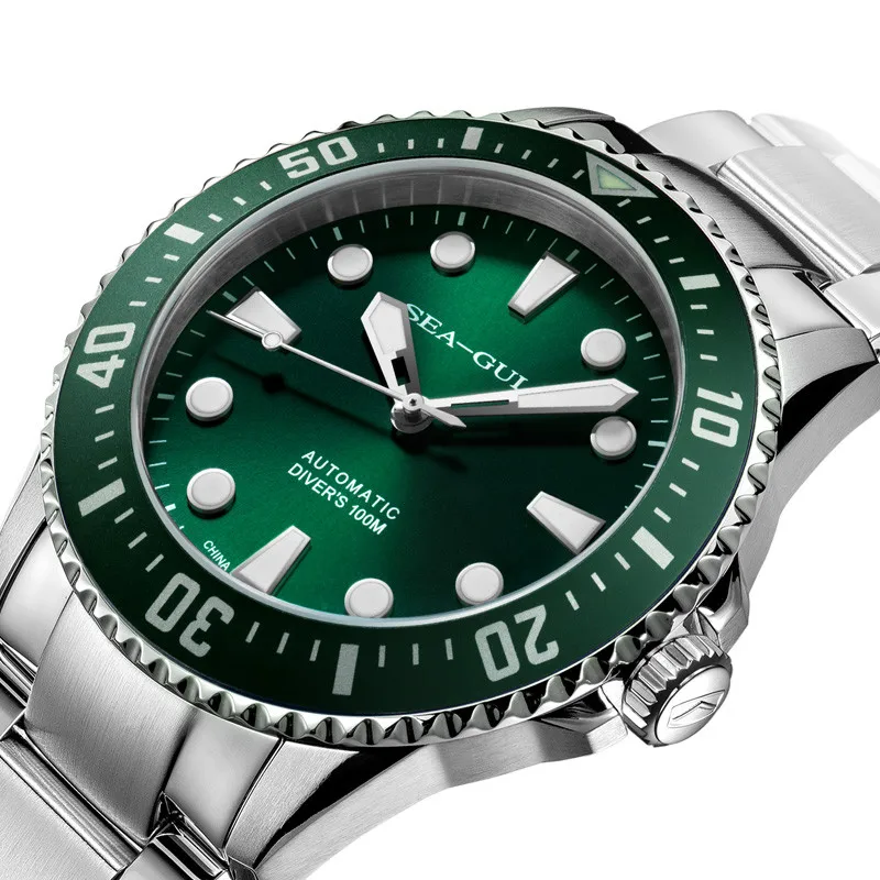 Sea-Gull Ocean Series Men's Automatic Mechanical Watch 100M Diving Watches Sapphire Crystal Luminous Calendar montre homme 6105