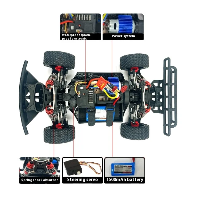 Xinlifang X09 1:14 simulación de tracción en las cuatro ruedas cepillo de carbono Control remoto eléctrico vehículo de deriva todoterreno modelo Rc profesional