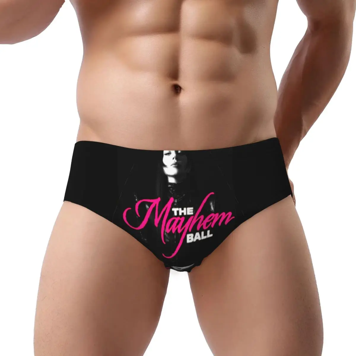 Custom Mens Lady Gaga Mayhem Music Panties Underwear Male Breathable Briefs Underpants