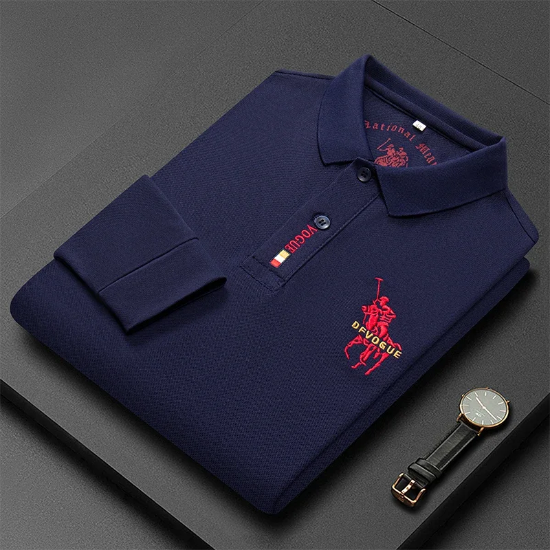 Brand 2024 New Long Sleeve Polo Shirt Lapel Embroidery Shirts Casual Men Clothing TShirts Fashion Breathable High Quality Tops