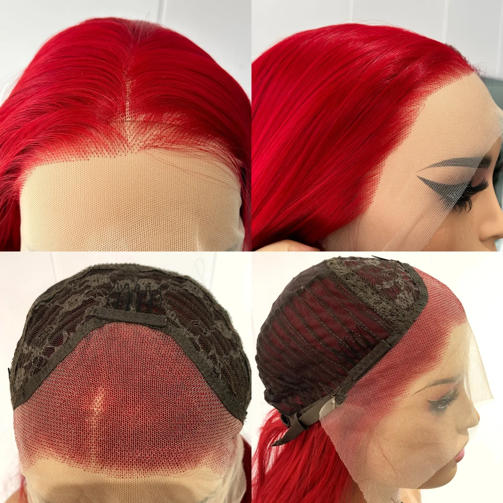 HD โปร่งใสลูกไม้ด้านหน้าวิกผม Burgundy ไวน์สีผมมนุษย์ 180% ความหนาแน่น - คุณภาพ Salon ทนความร้อนสําหรับเจ้าสาว