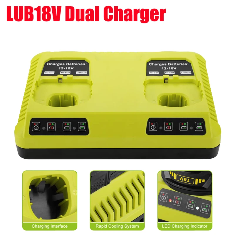 

Portable Power Station P117 Dual-Port 18V Battery Rapid Charger Compatible with For RYOBI 18V ONE+ Batteries P190 P102 P107 P108