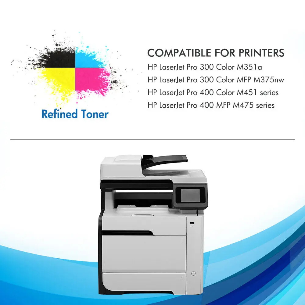 4 toner compatível com hp 305a ce410a laserjet pro 400 m451dn m375nw mfp m475dn