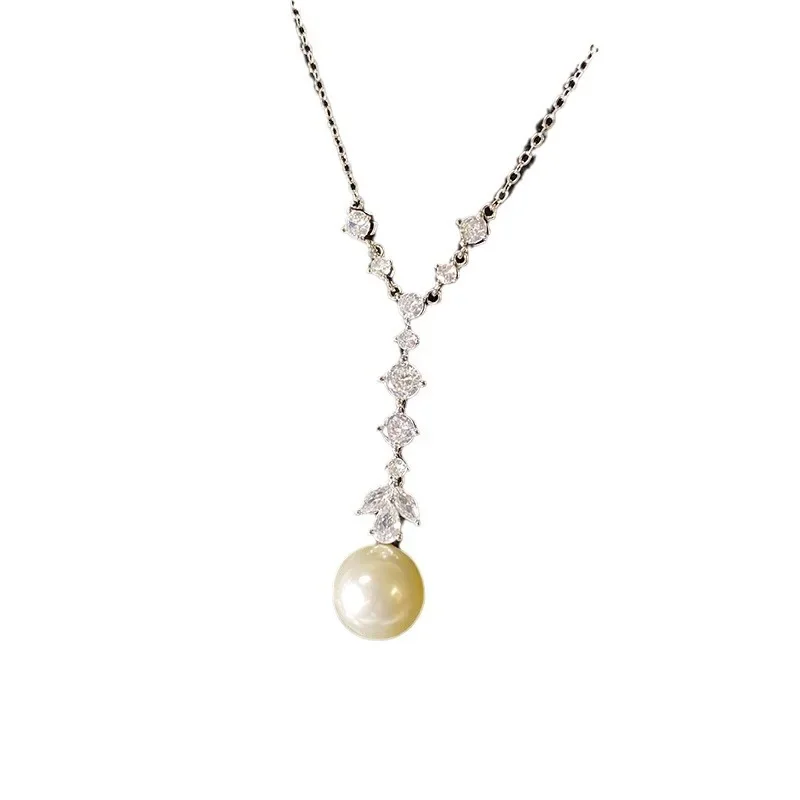 MDL Moissanit1 نمط بلدي معرض سيدة شرابة اللؤلؤ قلادة سوبر حوالي 14 مللي متر مزاجه ضوء الموضة الفاخرة نماذج انفجار حي