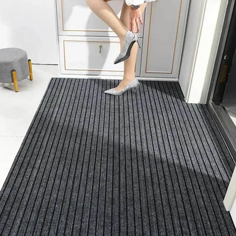 DIY Washable Non-slip Kitchen Mat Doormat Long Corridor Carpet Bathroom Hallway Entrance Solid Color Stripe Kitchen Rug