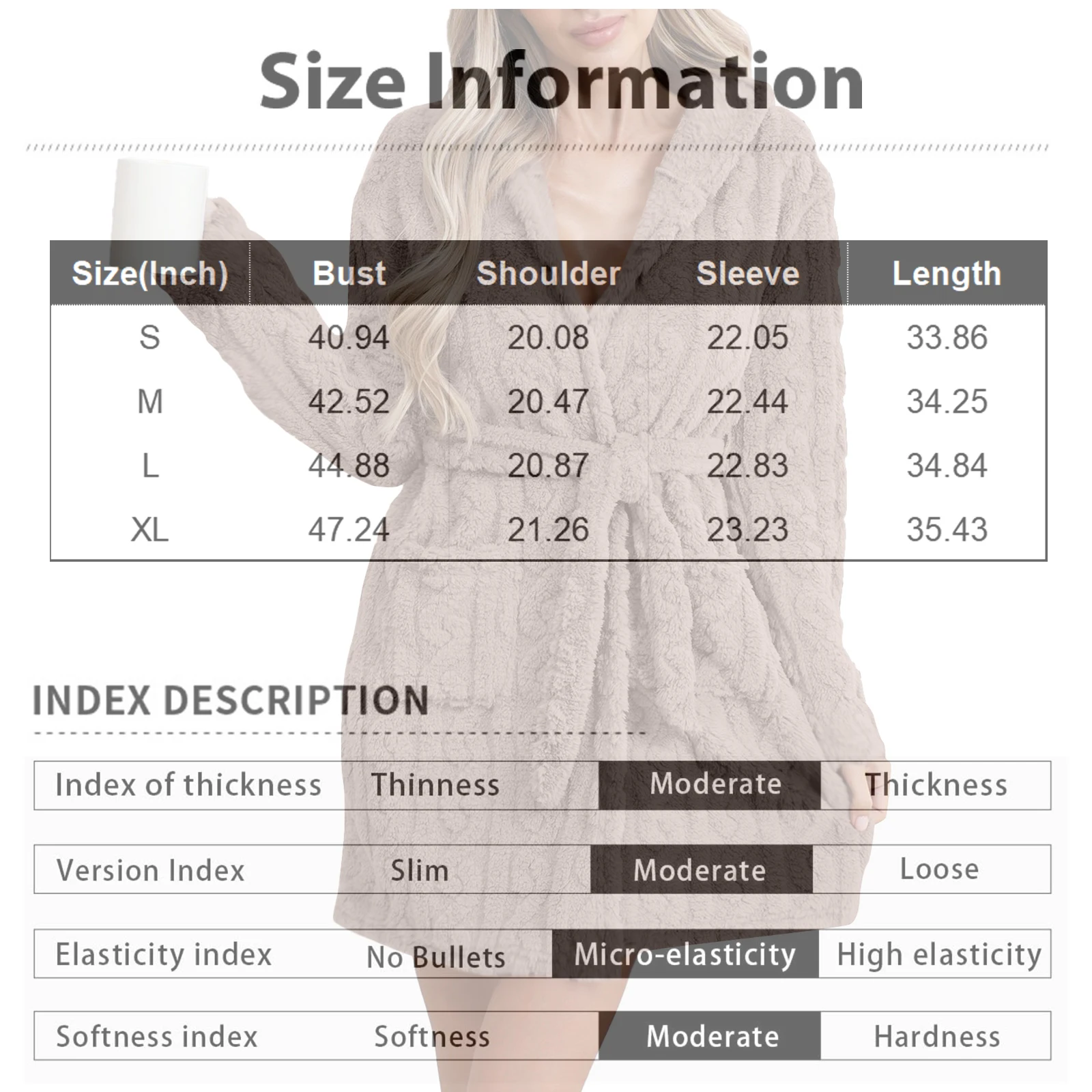 女性用ピュアカラーコーラルフリースオープンカーディガンローブナイトガウンホーム服Vネック長袖中厚手ポリエステル快適