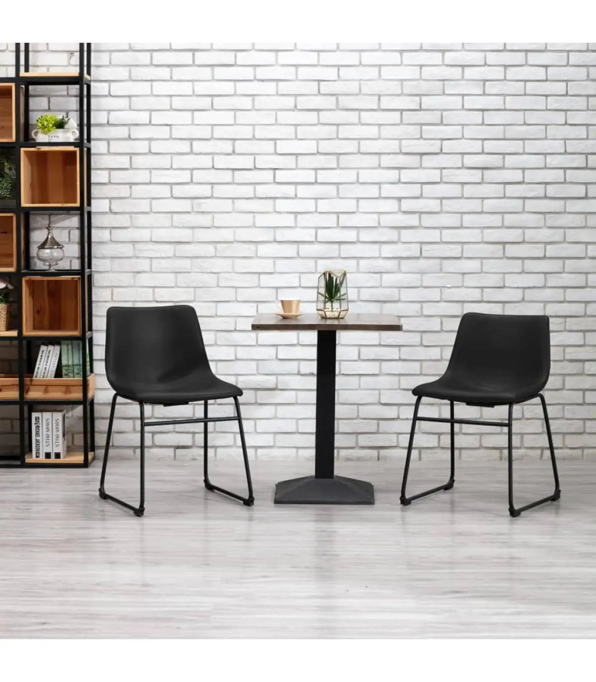 Dining chairs black synthetic leather dining chair