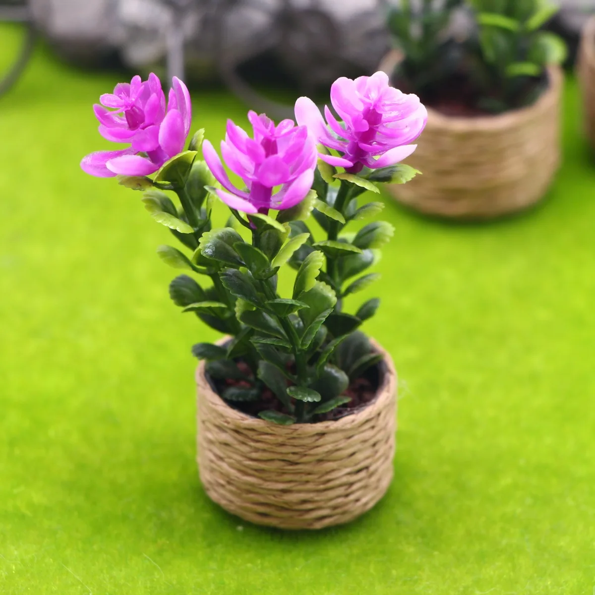 

4pcs Mini Artificial Plants Realistic Simulation Succulents For Desk Home Office Decor Tabletop Faux Greenery Dollhouse