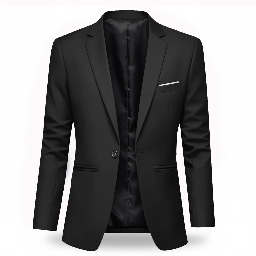 

Men's Trendy Leisure Boutique Suit Jacket Autumn Casual Business Slim Fit Non-ironing Single Button Suit Solid Formal Blouse