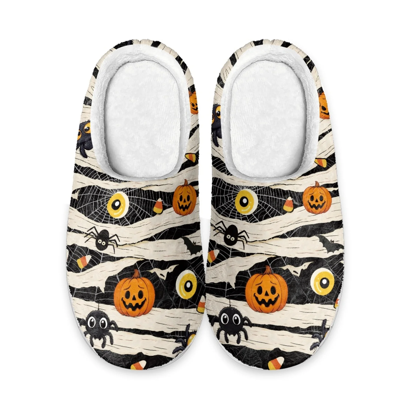 PENSTROLL Halloween Patchwork Lightweight Bedroom Shoes House Shoes That Don't Rub Top Of Foot Slippers For Wide Feet Women