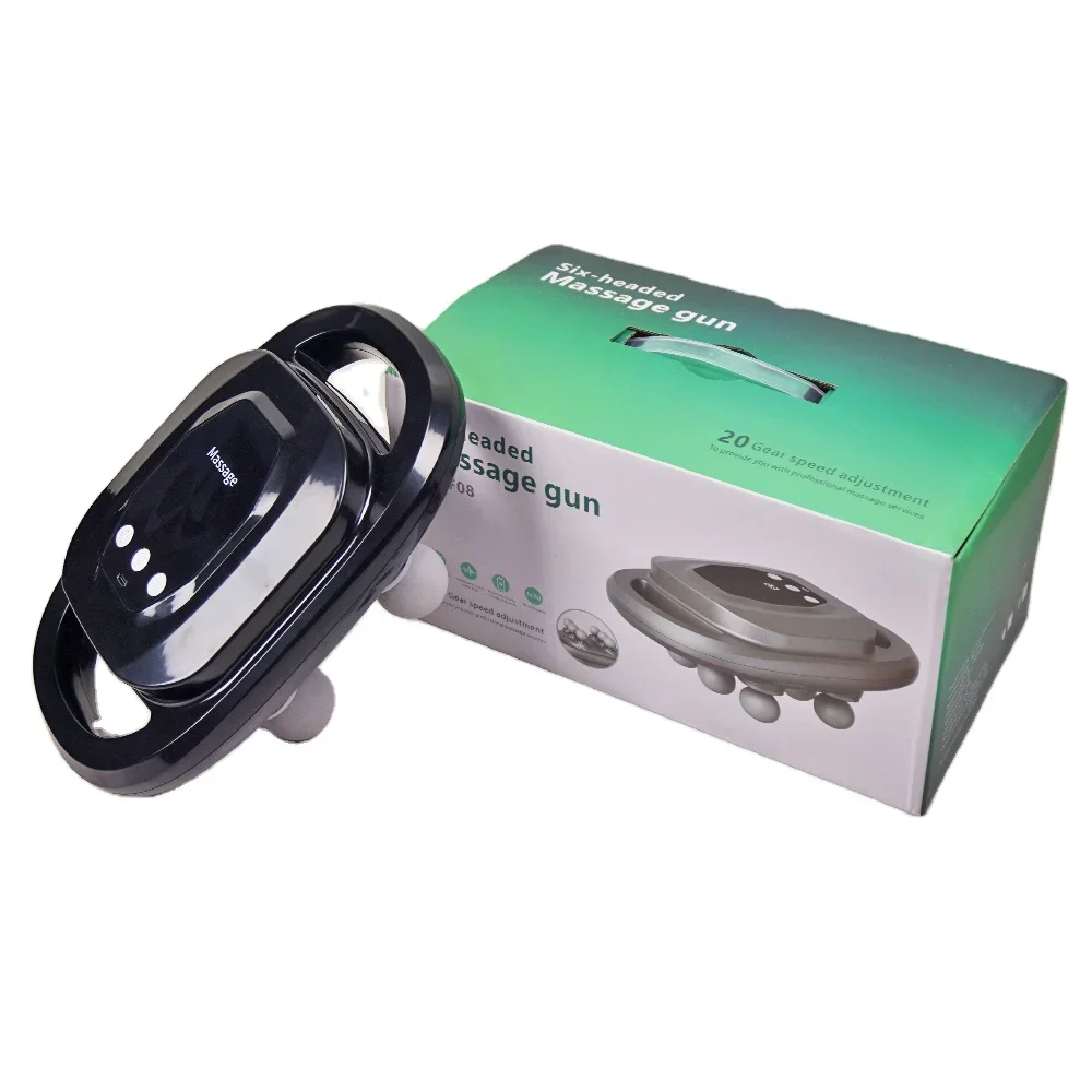 

Latest Body Mini Portable 6 Heads Strong Power Arm Leg Fascial Electric Percussion Massage