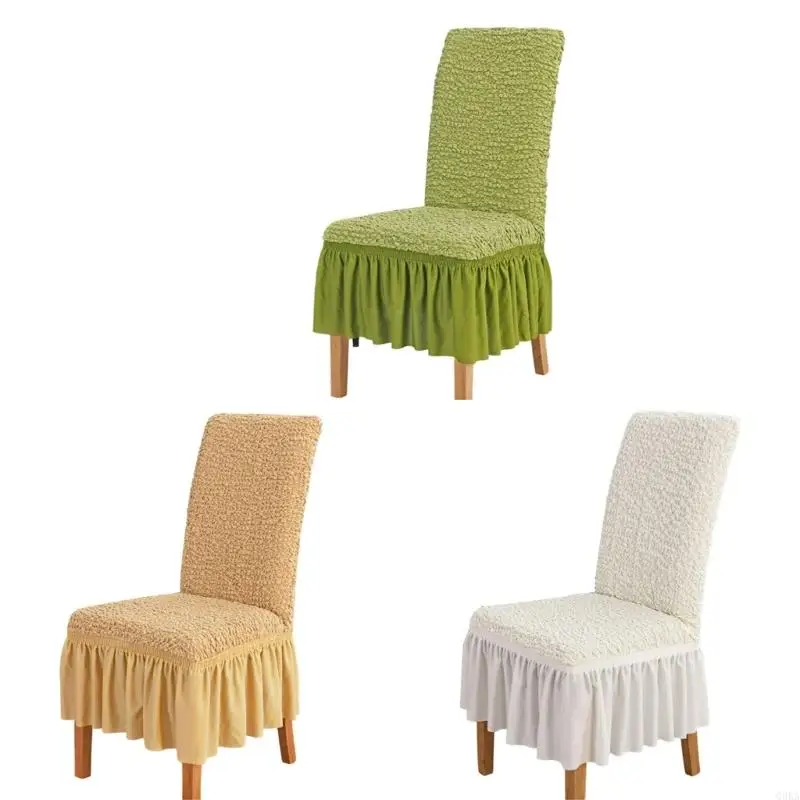 

Q0KA Easy Install Stretch Chair Cover, NonSlip Washable Seats Wrap for Kitchen and Workspaces Removable Chair Protections