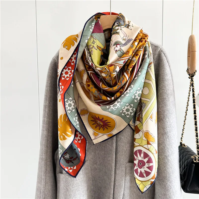 Chales hechos a mano de Cachemira y lana de invierno de doble cara para mujer, Pashmina suave y cálida, Foulard de gran tamaño, estola envolvente, bufandas para mujer