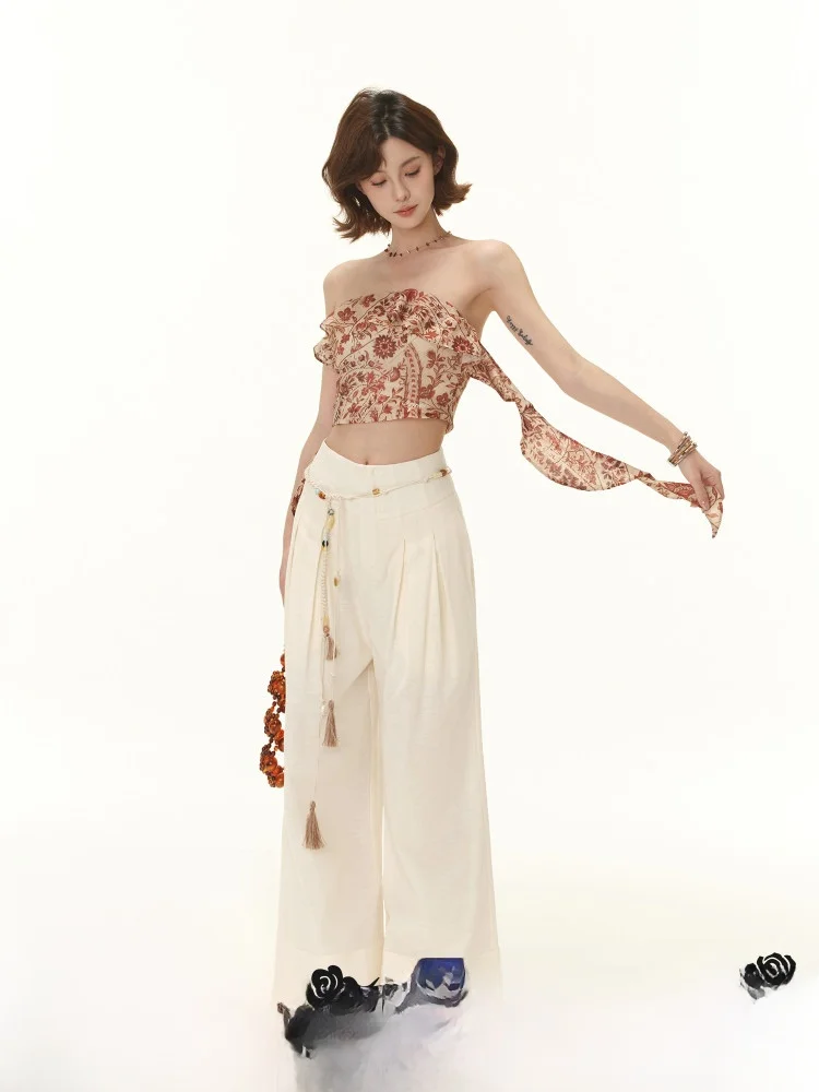 

CYNR оригинальный дизайн сексуальный укороченный топ на бретельках уникальный облегающий шелковый топ с цветочным принтом модный модный летний топ