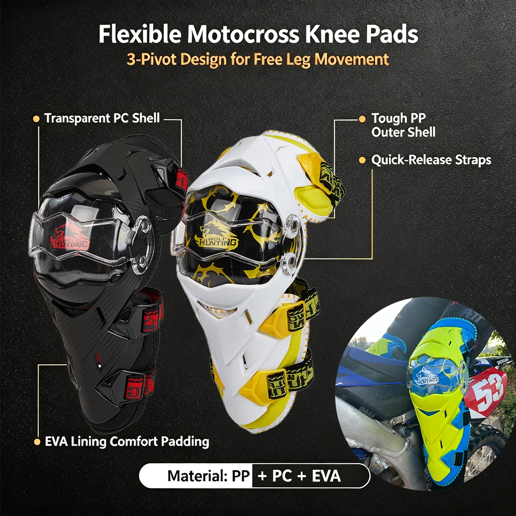 Adult Knee Guards Shock Absorbing Mountain Bike MTB Motocross Dirt Bike Riding Knee Protective anti-fall shock absorbing