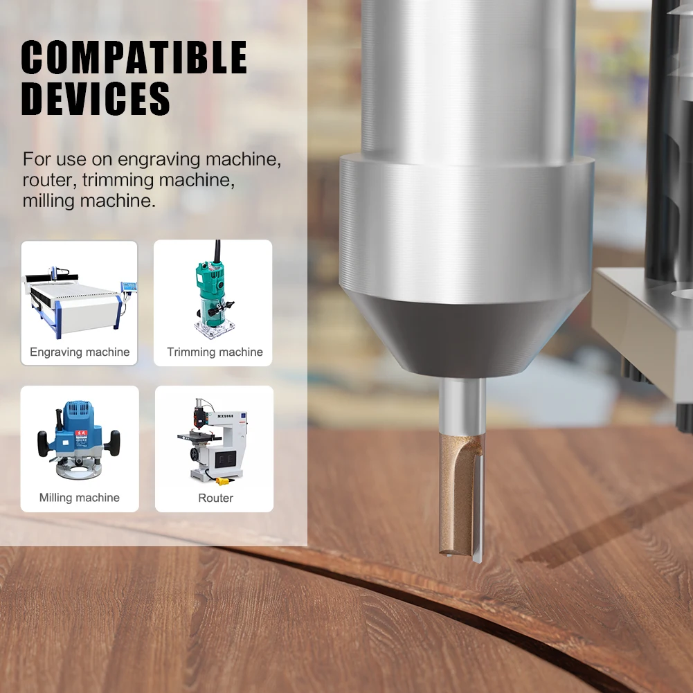 3-25mm Diameter 1/2in Shank Straight Bit Tungsten Carbide Single Double Flute Router Bit Wood Milling Cutter For Woodwork Tool