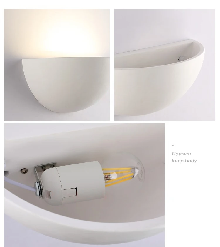 Imagem -03 - Lâmpada Led de Parede de Gesso Criativo Gesso Parede Luz Sala Quarto Corredor Fundo Decoração Arandelas Iluminação Interior 5w g9