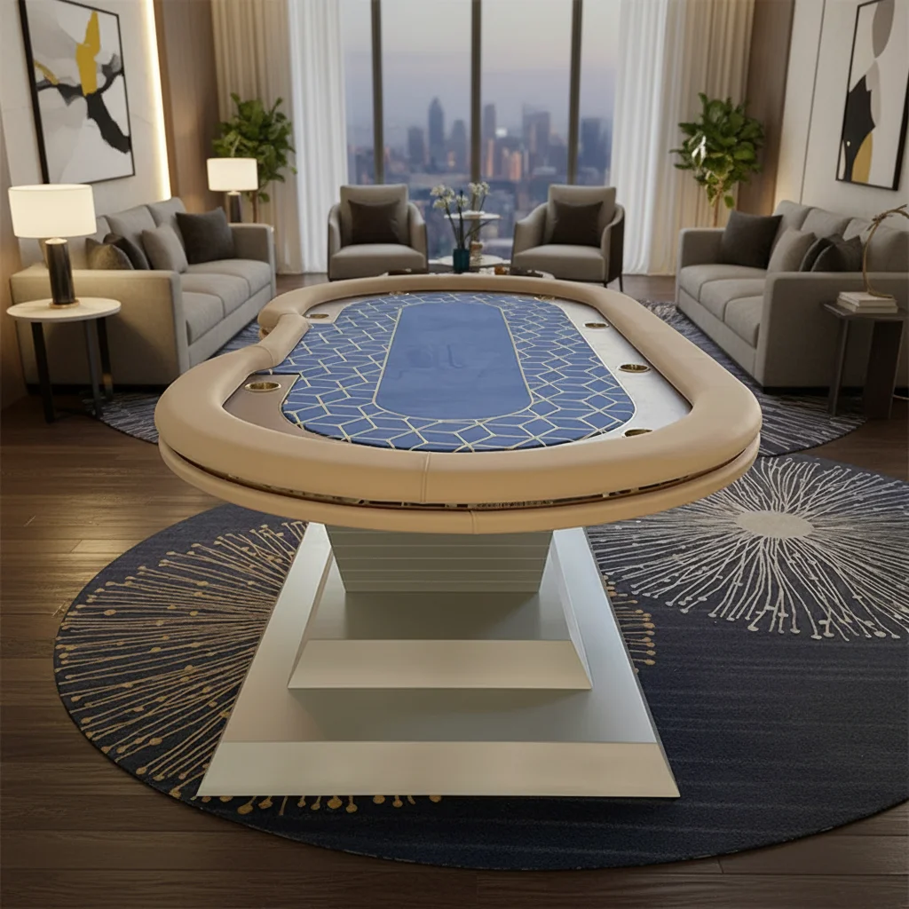 Luxury Multi Game Table with Poker Top Wood Handcrafted Billiard Table Texas Poker Table for Home Gym