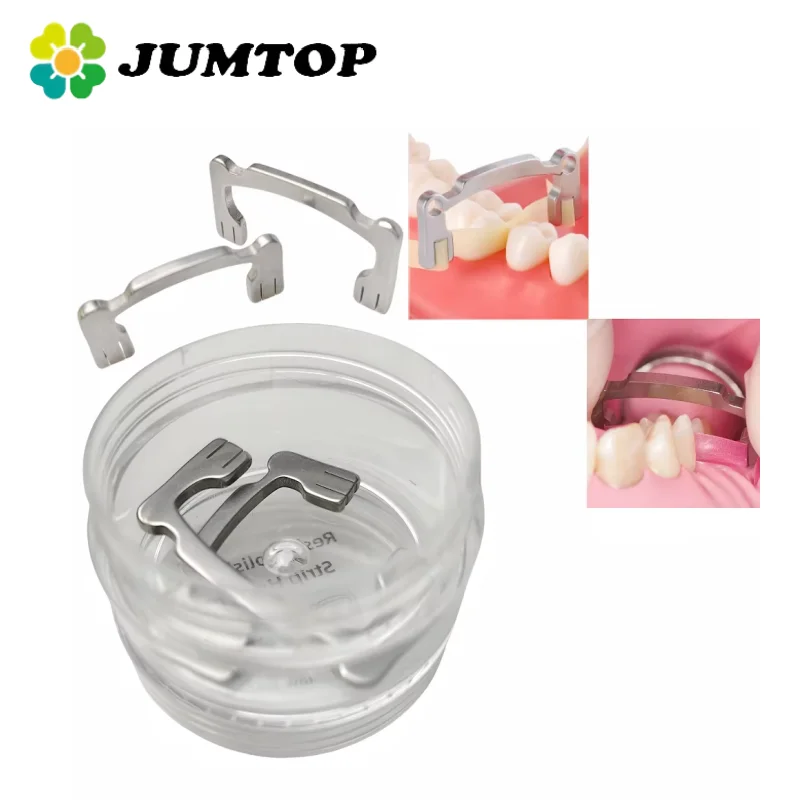 JUMTOP 2Pcs/Set Dental Resin Polishing Strip Holder High Crown Low Crown Autoclavable Stainless Steel Dentist Tools