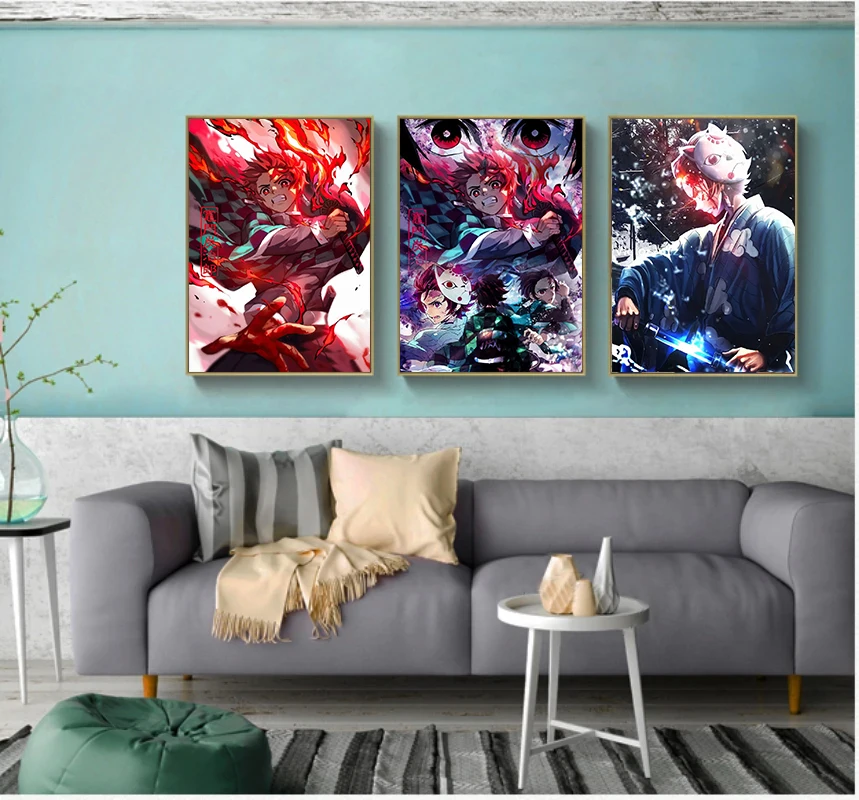 Anime Demon Slayer Classic Canvas Painting Anime Character Poster HD Wall Art Picture for Modern Home Children's Room Decoration