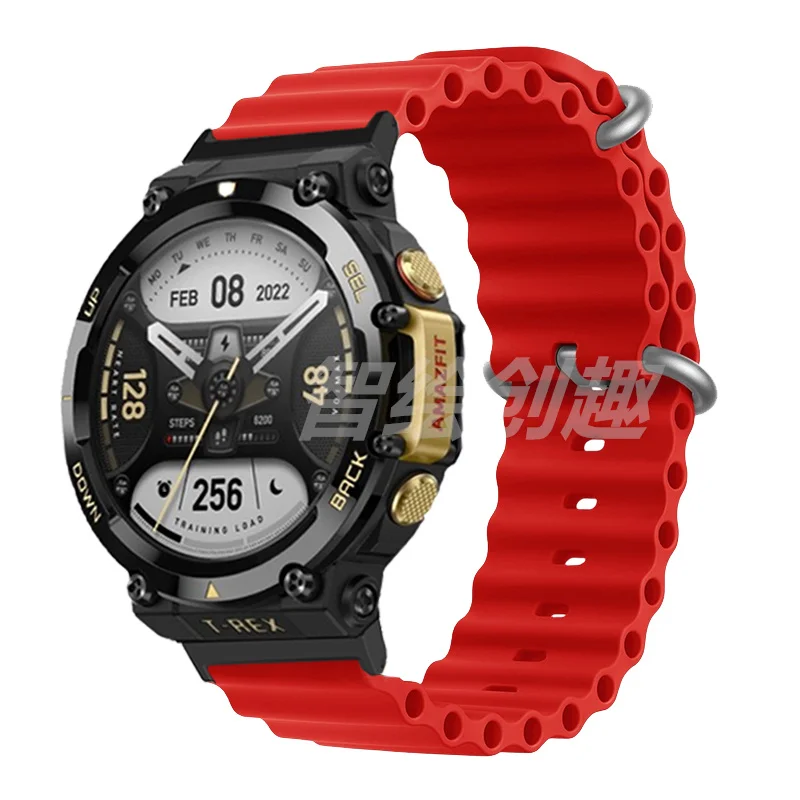 Ocean Silicone Strap For Huami Amazfit T-Rex 2 Smart Watch Band Replace Sports Belt For Xiaomi Amazfit TRex T Rex 2 Pro Correa