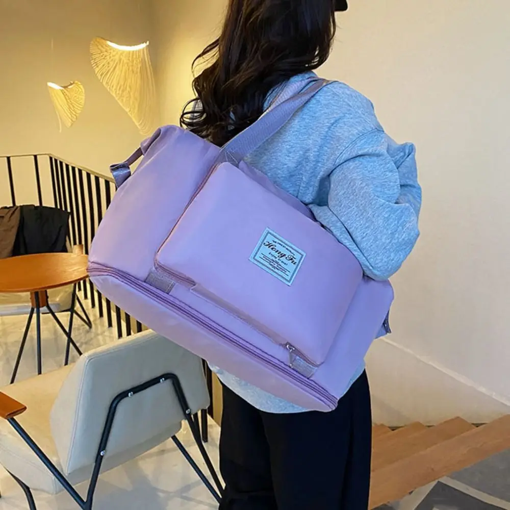 

Portable Oxford Carry On Travel Bag Wet Dry Separation Foldable Storage Handbag Waterproof Scalable Travel Tote Bag Business