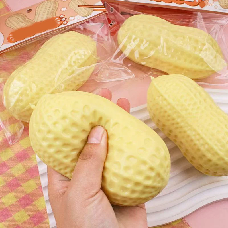 Peanut Stress Ball Squeeze Ball Squishy Toy Buttery-Soft Feel Fidget Toy ASMR Sensory Anti Stress Toys for Kids Adults 1/2/3Pcs