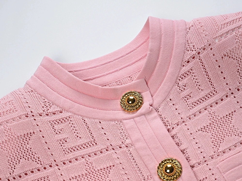 Nuovo Design Primaverile Cardigan Sottile Lavorato a Maglia con Apertura Frontale, Collo Tondo, Bottone Singolo, Sottile, per Casa e Moda Femminile