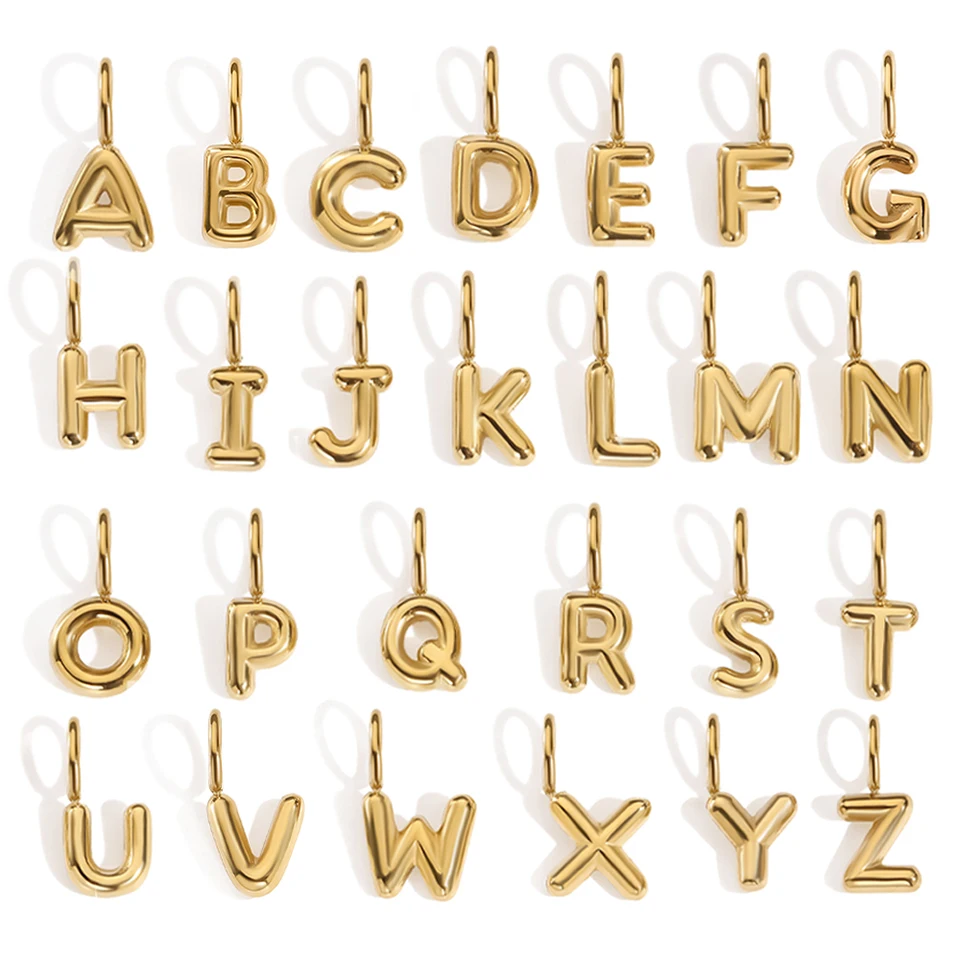 EMANCO Edelstahl 3D Bubble Alphabet Anhänger Minimalistischer Stil Buchstabenelemente DIY Halskette Armband Schmuckherstellung – Detail 9