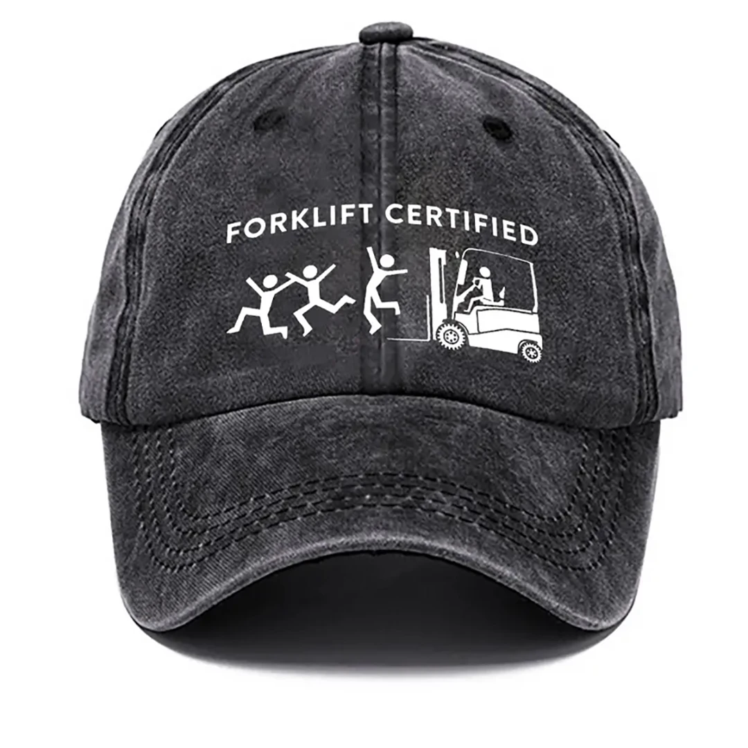 Fun Summer Sunscreen Forklift Operator  Baseball Cap for Men and Women Distressed Washed Vintage Snapback Everday Casual