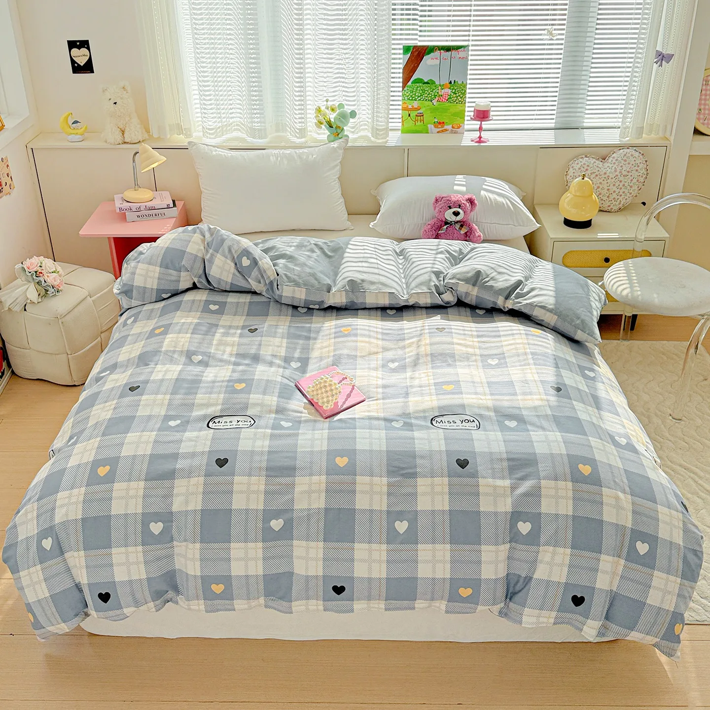 

Kids Duvet Cover 100% Cotton 220x240cm Korean Style No Filling
