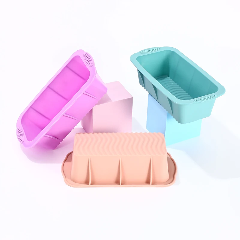 3D Rectangle Rectangle Silicone Mould Baking Pan 10 Colors Non-slip Toast Cake Mold Baking Accessories Odorless Silicone Molds