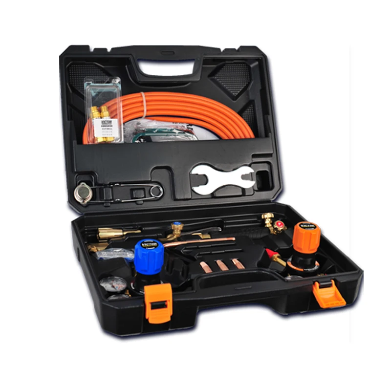 Good Quality Gas Cutting Torch With Brass Nozzle Tips Pressure Regulator Portable Oxygen Acetylene Gas Cutting Torch Set