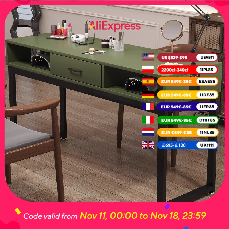 

Modern Professional Nail Table Fancy Natural Beauty Workstation Storage Nail Desk Design Luxury Mesa Para Manicurista Furniture